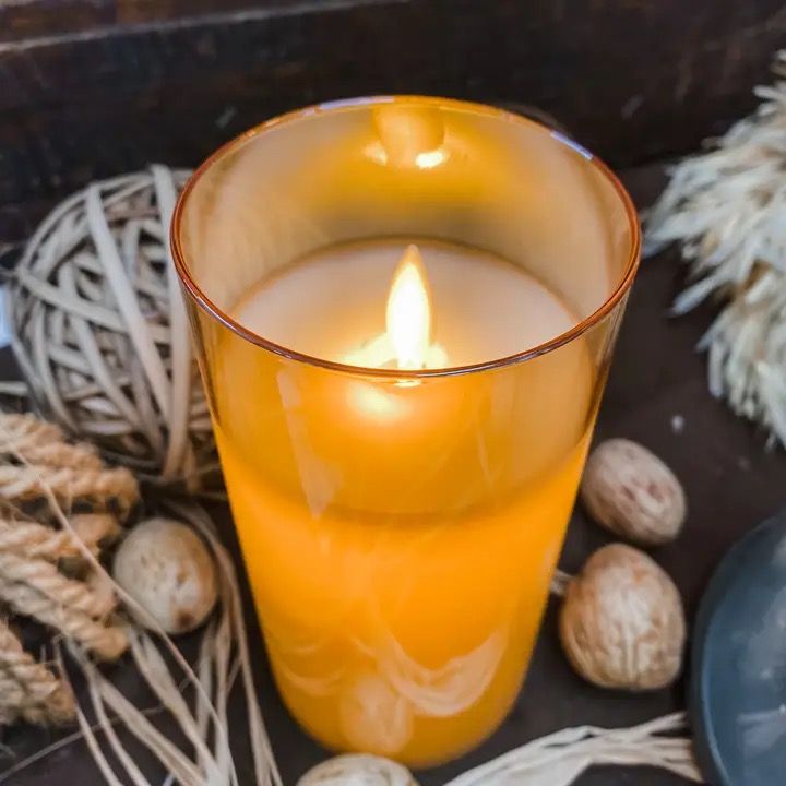 Amber Moving Flame Candle 3x6&quot; 