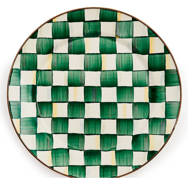 Emerald Check Charger/Plate