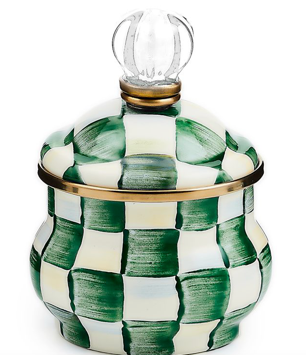 Emerald Check Lidded Sugar Bowl