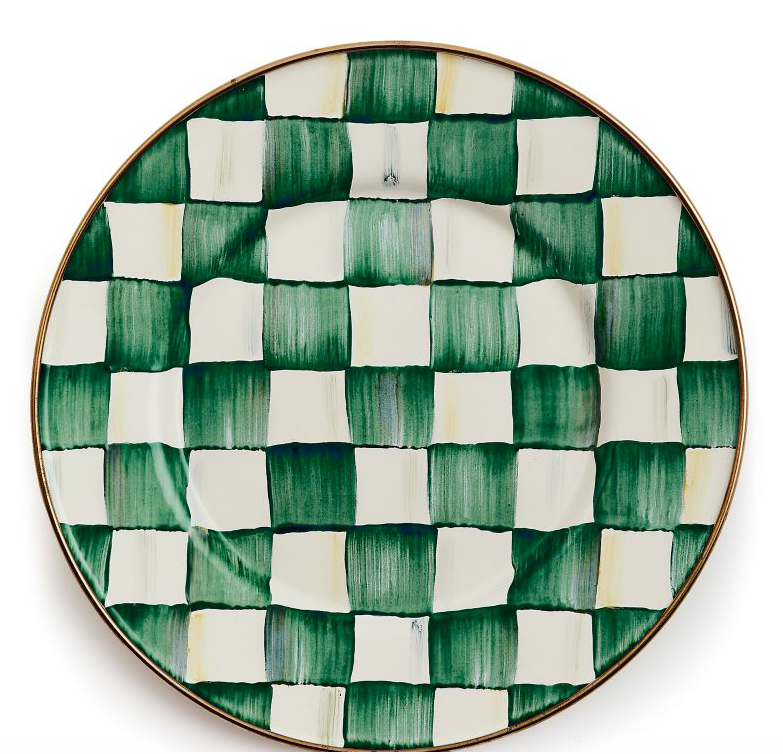 Emerald Check Salad Plate
