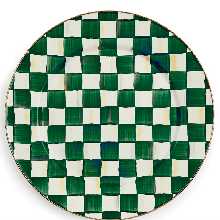 Emerald Check Serving Platter
