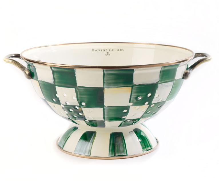 Emerald Check Large Colander