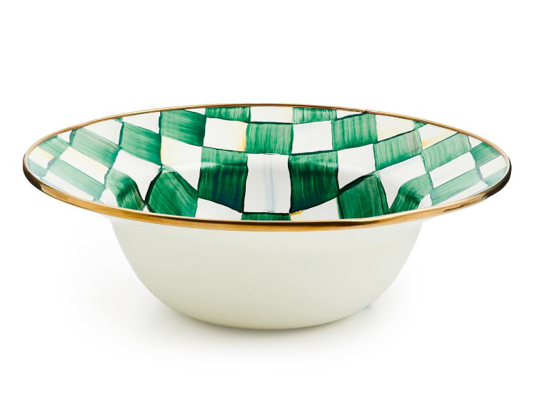 Emerald Check Serving Bowl