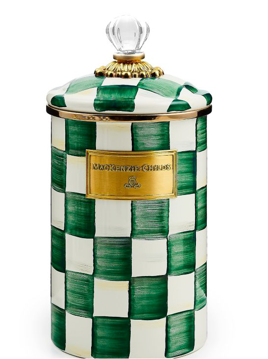 Emerald Check Large Canister