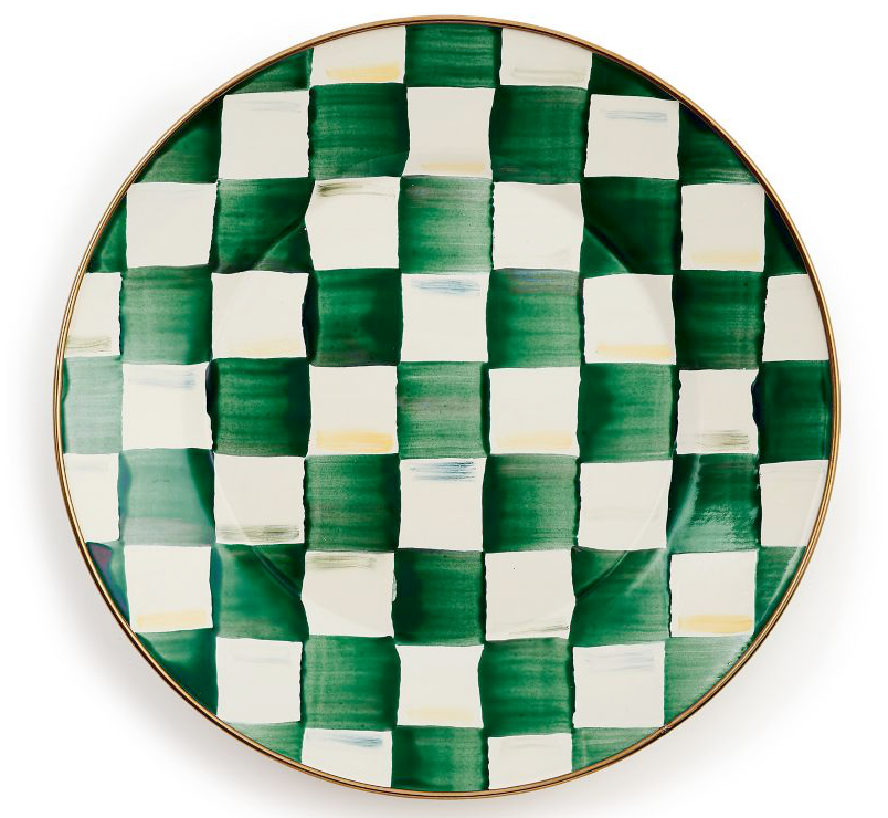 Emerald Check Dinner Plate