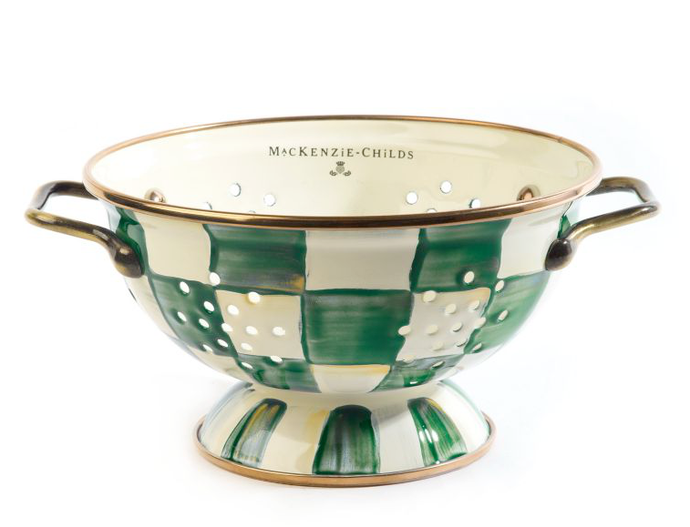 Emerald Check Small Colander