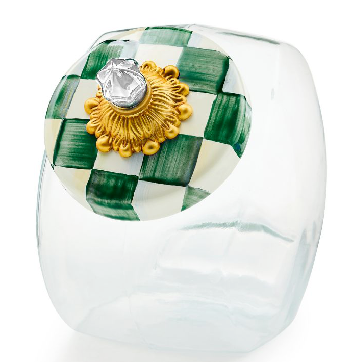 Cookie Jar w Emerald Check Lid