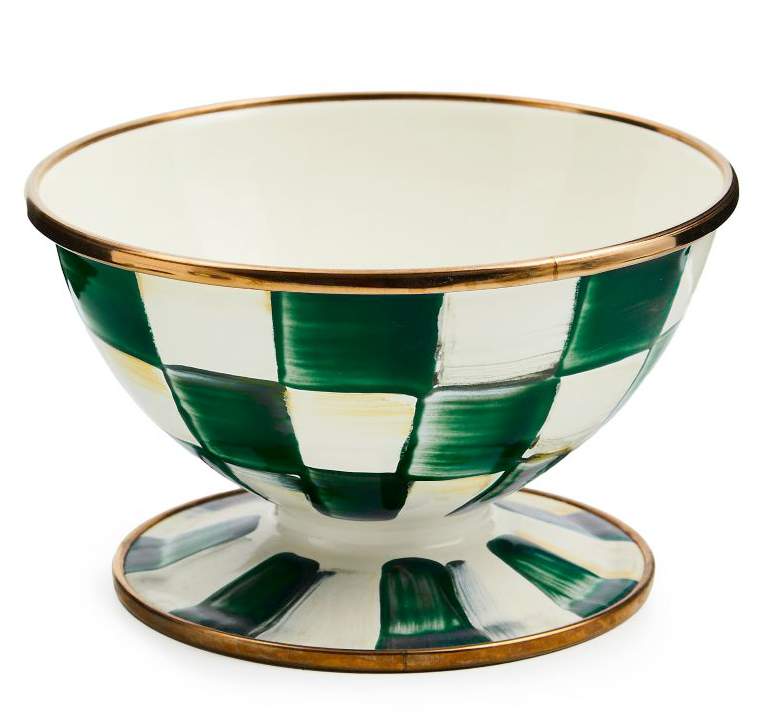 Emerald Check Ice Cream Dish