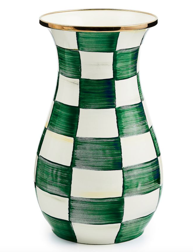 Emerald Check Tall Vase