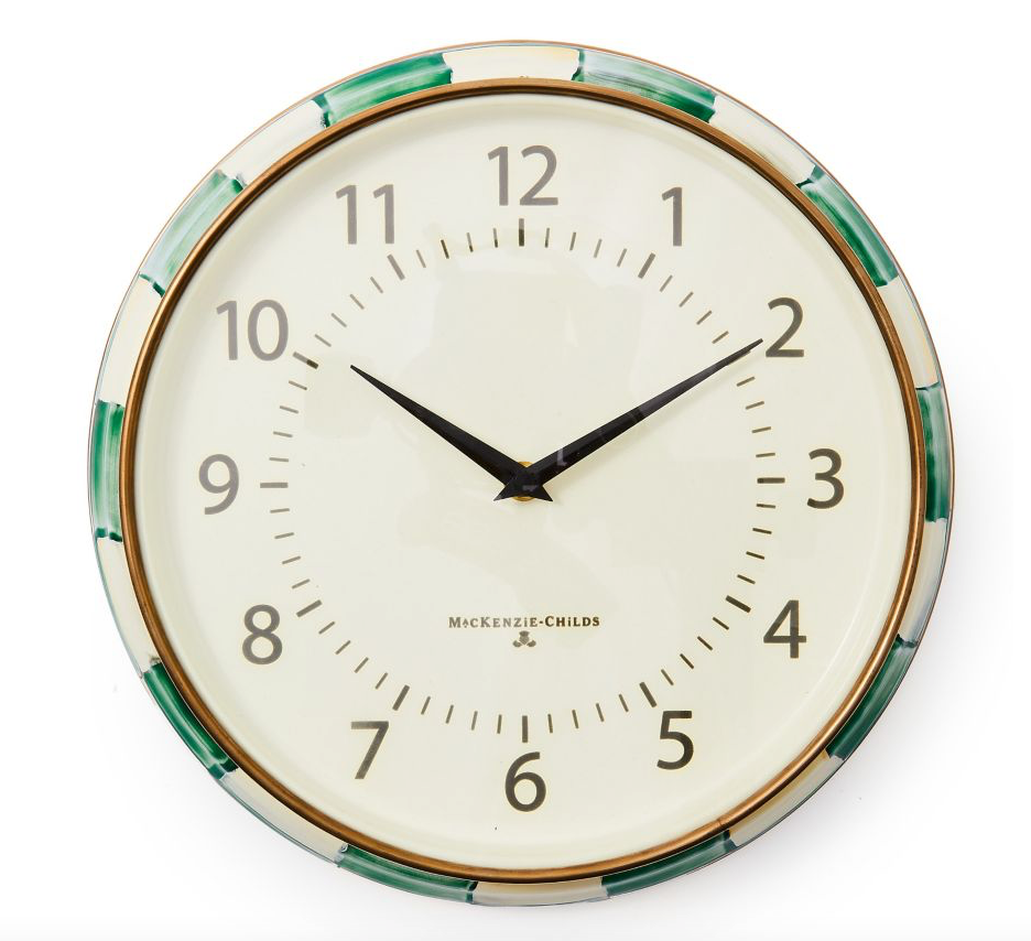Emerald Check School Wall Clock