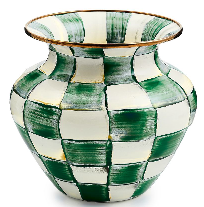 Emerald Check Large Vase