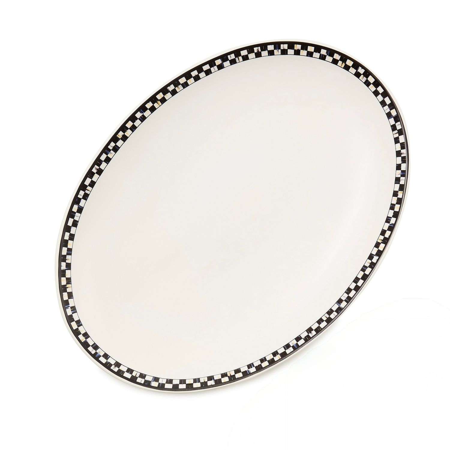 Large Courtly Check Everyday Oval Platter- Top of Table