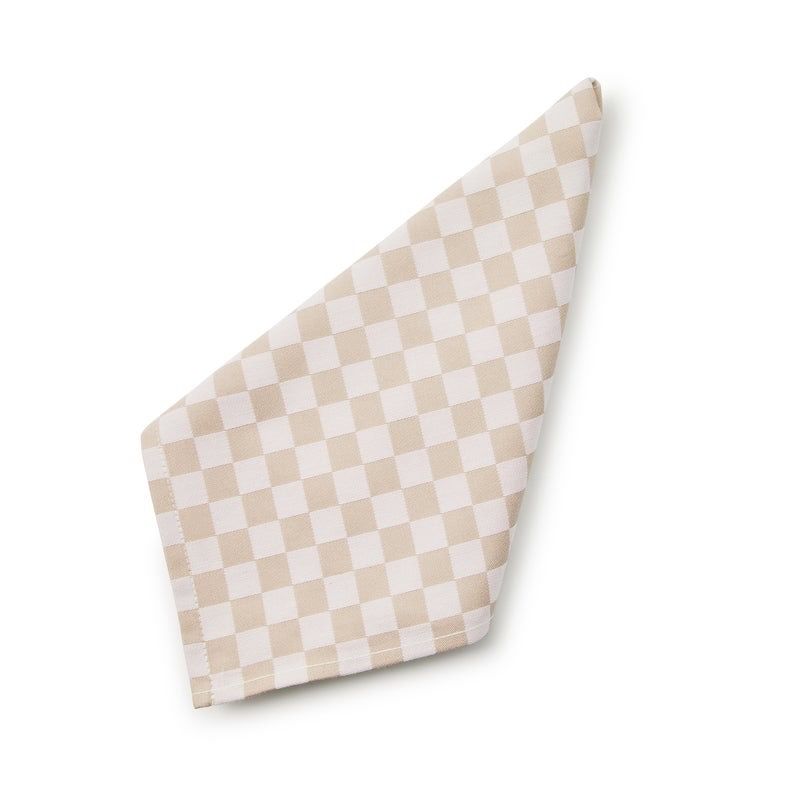 Flax Check Napkins- Set of 4