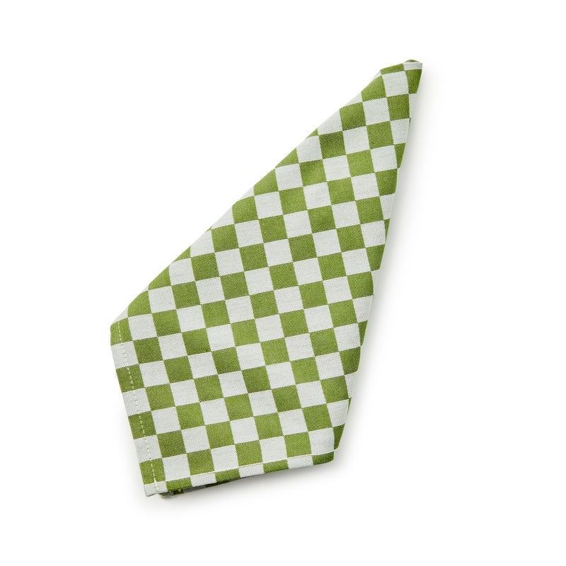 Green Check Napkins- Set of 4