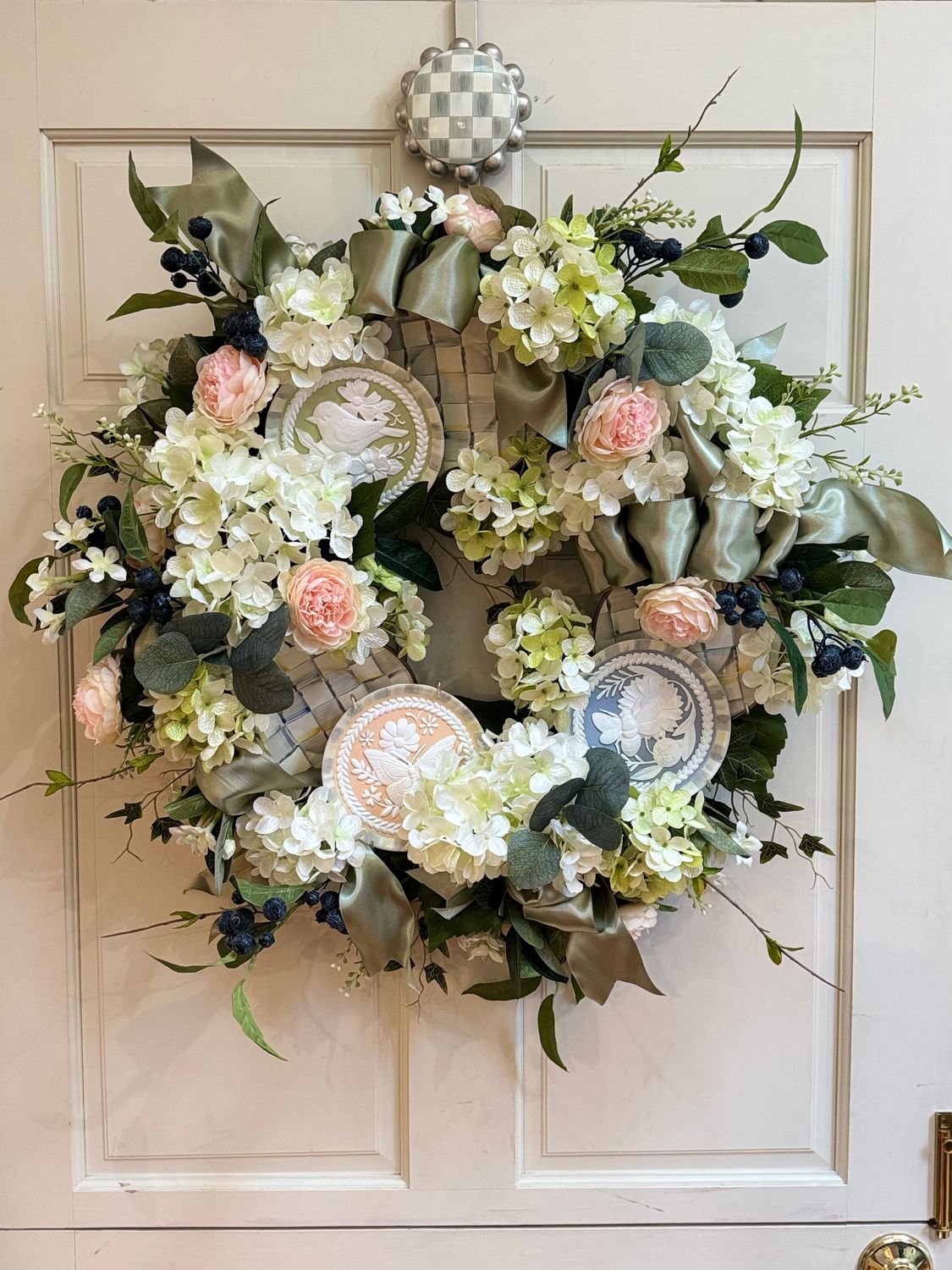 Custom Wreath w Sterling &amp; Cameo Plates