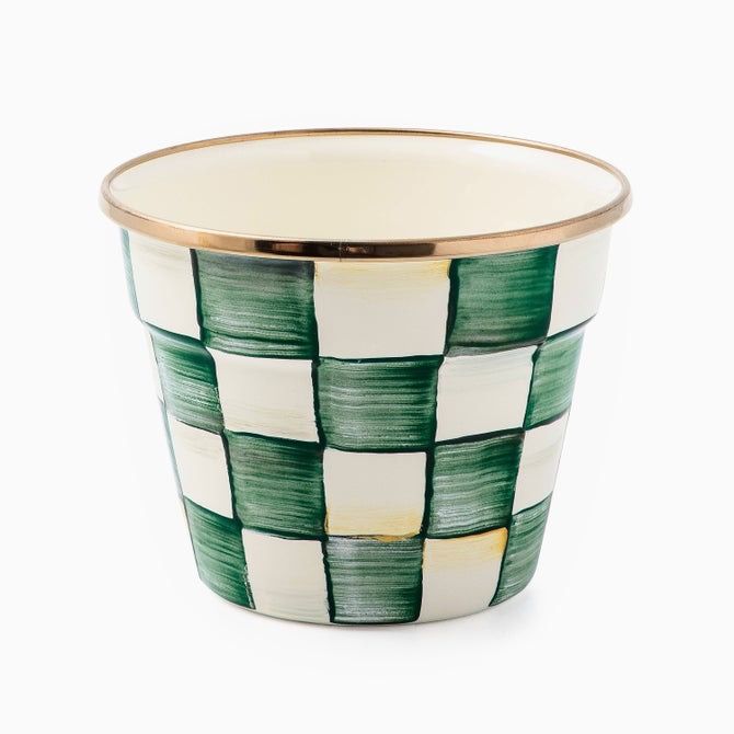 Emerald Check Small Garden Pot