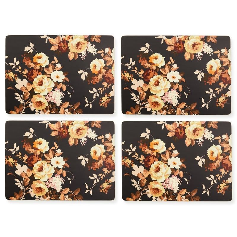 Wild Rose Brown Cork Back Placemats Set of 4
