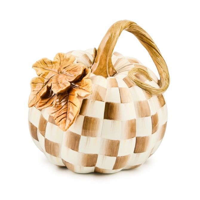 Mocha Check Twisted Stem Pumpkin