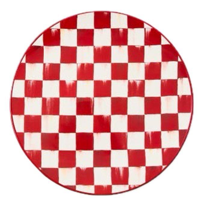 Cherry Check Dinner Plate