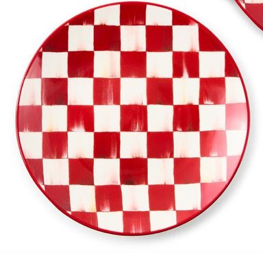 Cherry Check Salad Plate