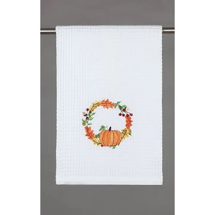 Harvest Wreath Waffle Weave Towel