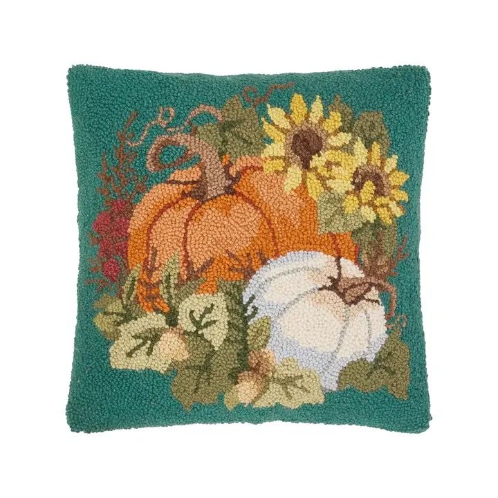 Orange &amp; White Pumpkin Hook Pillow