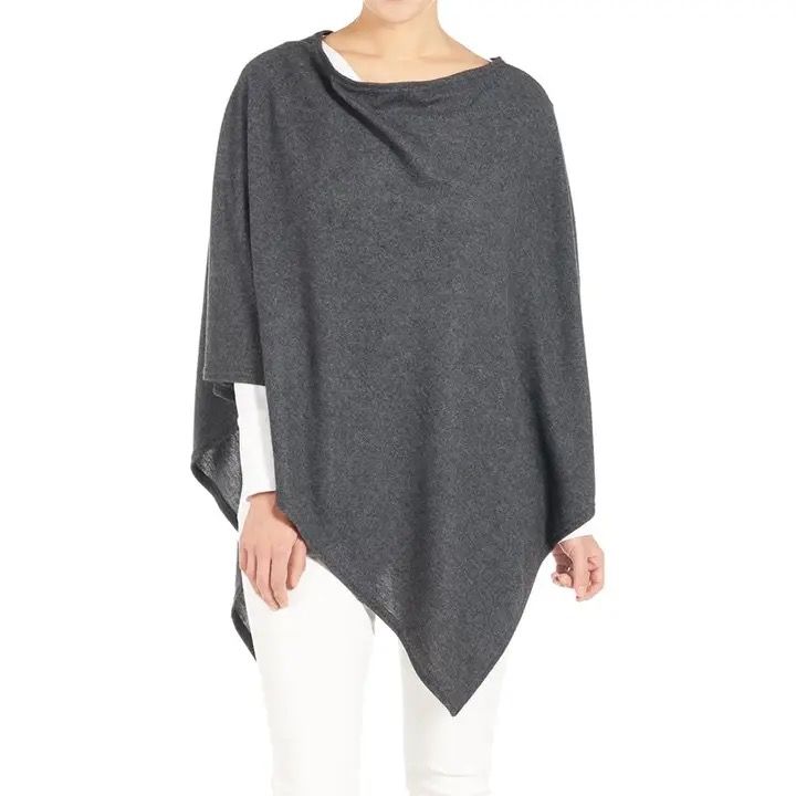 Asymmetrical Poncho Charcoal