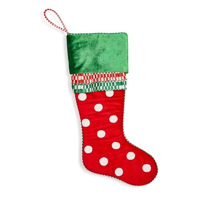 Check It Out Red &amp; White Polka Dot Stocking