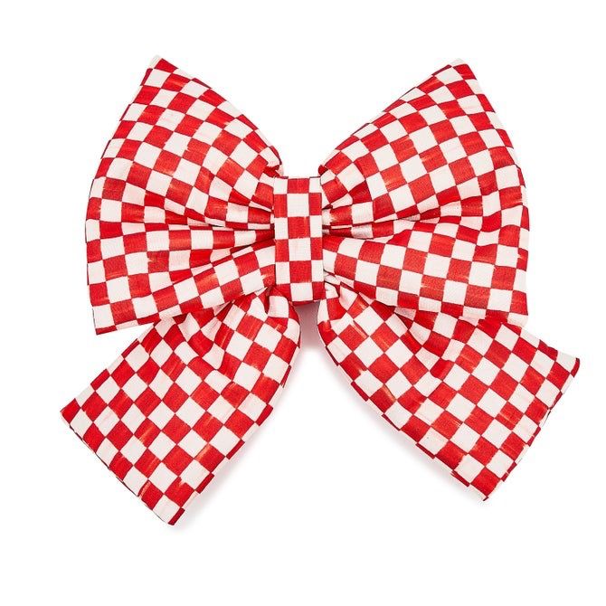 Red Check Medium Bow