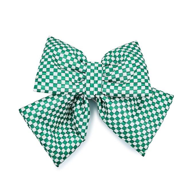 Green Check Small Bow