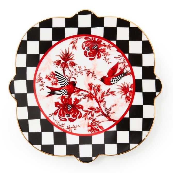 Cardinal Toile Salad Plate