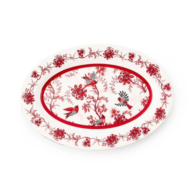 Cardinal Toile Oval Platter