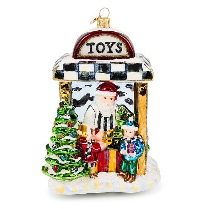 Glass Ornament- Santa&#39;s Toy Store