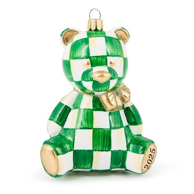 Glass Ornament- 2025 Emerald Bear