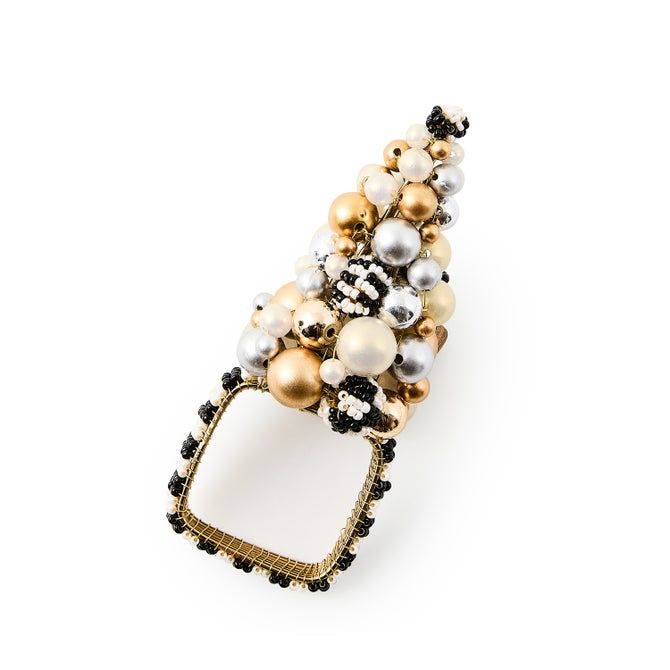 Glam Up Beaded Tree Napkin Rings Set of 4