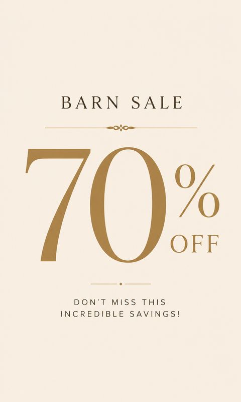 Barn Sale 70% Off