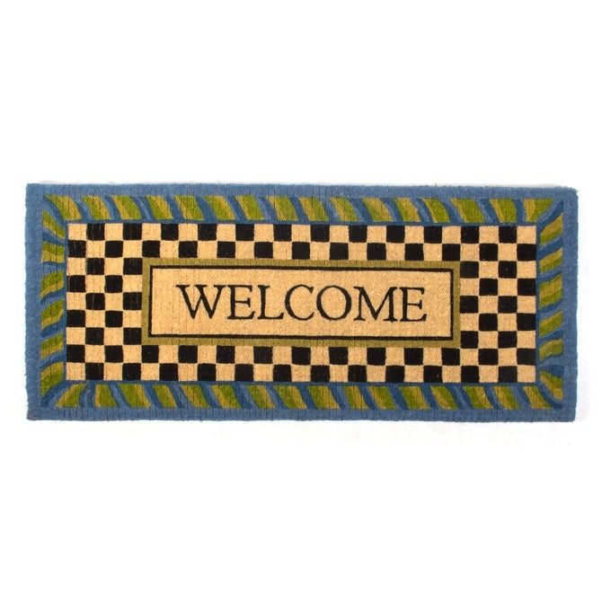 Welcome Periwinkle Double Door  Mat