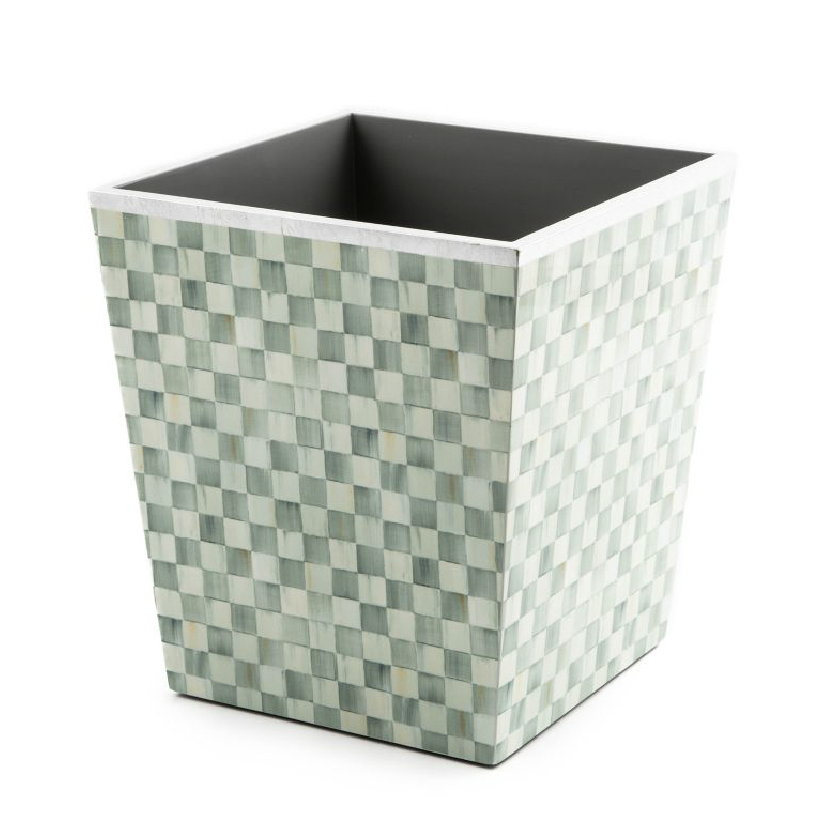 Sterling Check Lacquer Waste Bin