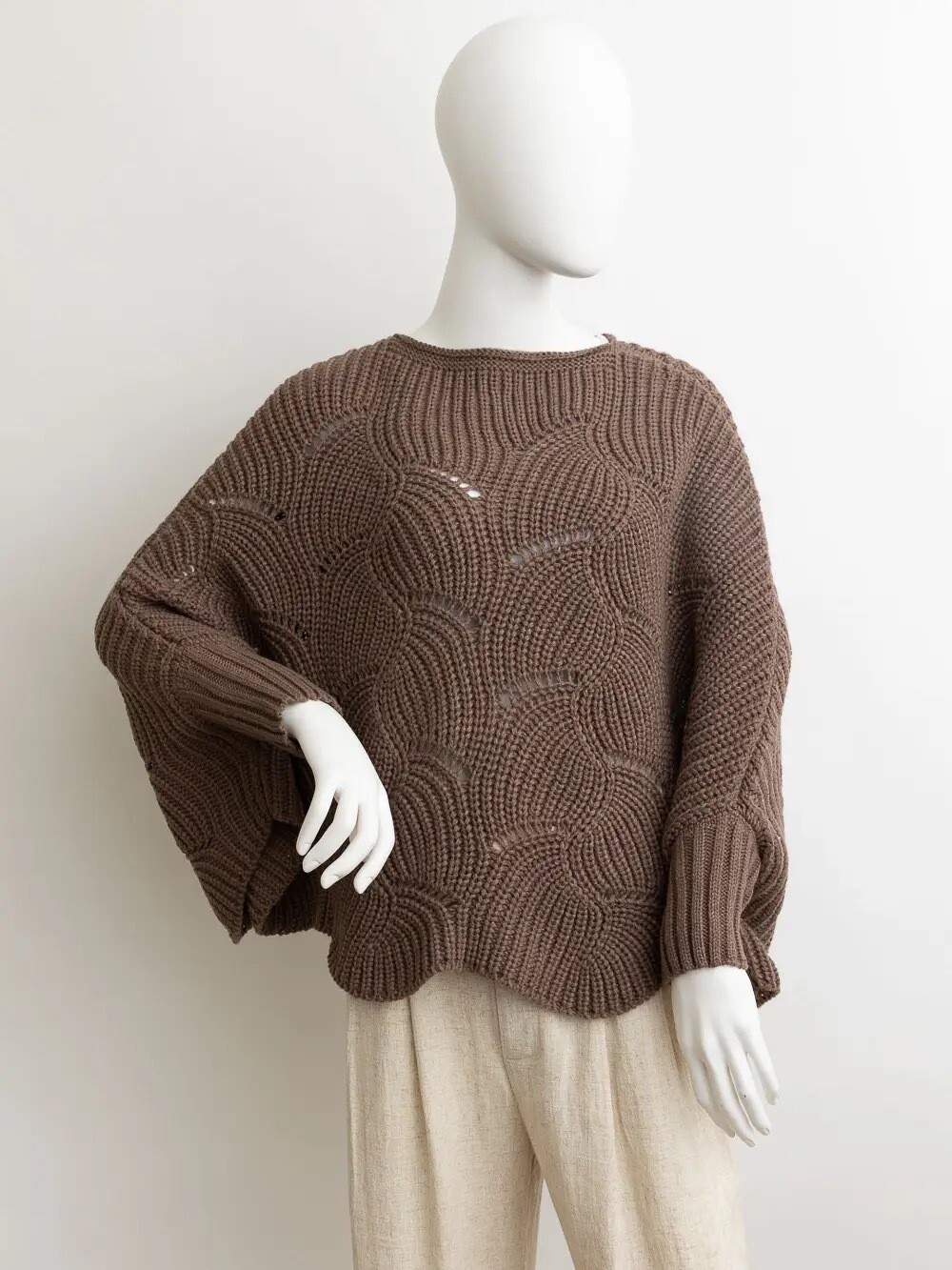 Mocha Poncho w Sleeves