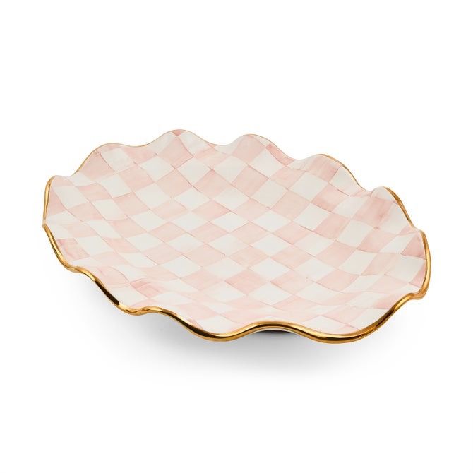 Rosy Check Ceramic Serving Platter
