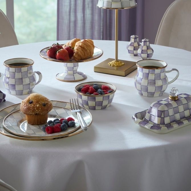 Violet Check Pinch Bowl