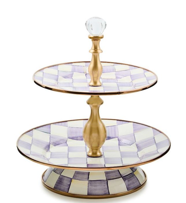 Violet Check Two Tier Sweet Stand