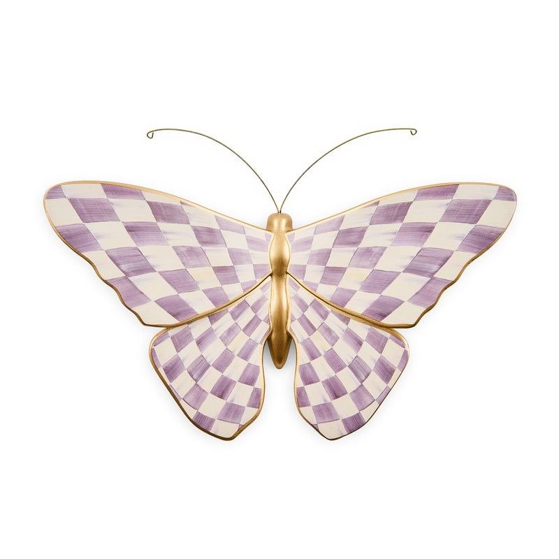 Violet Check Butterfly Wall Decor