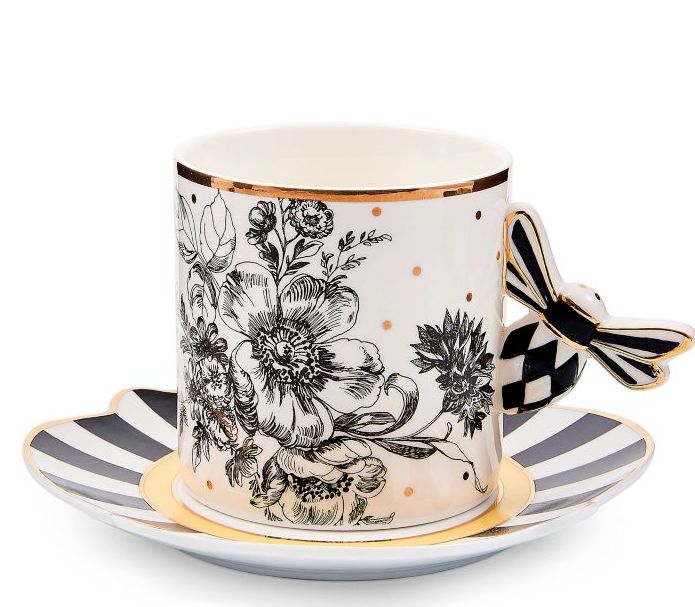 Bee Toile Mug &amp; Saucer Set