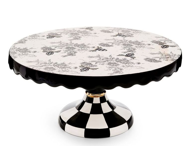 Bee Toile Large Pedestal Platter