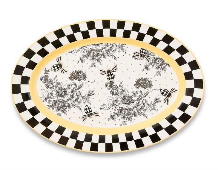 Bee Toile Oval Platter