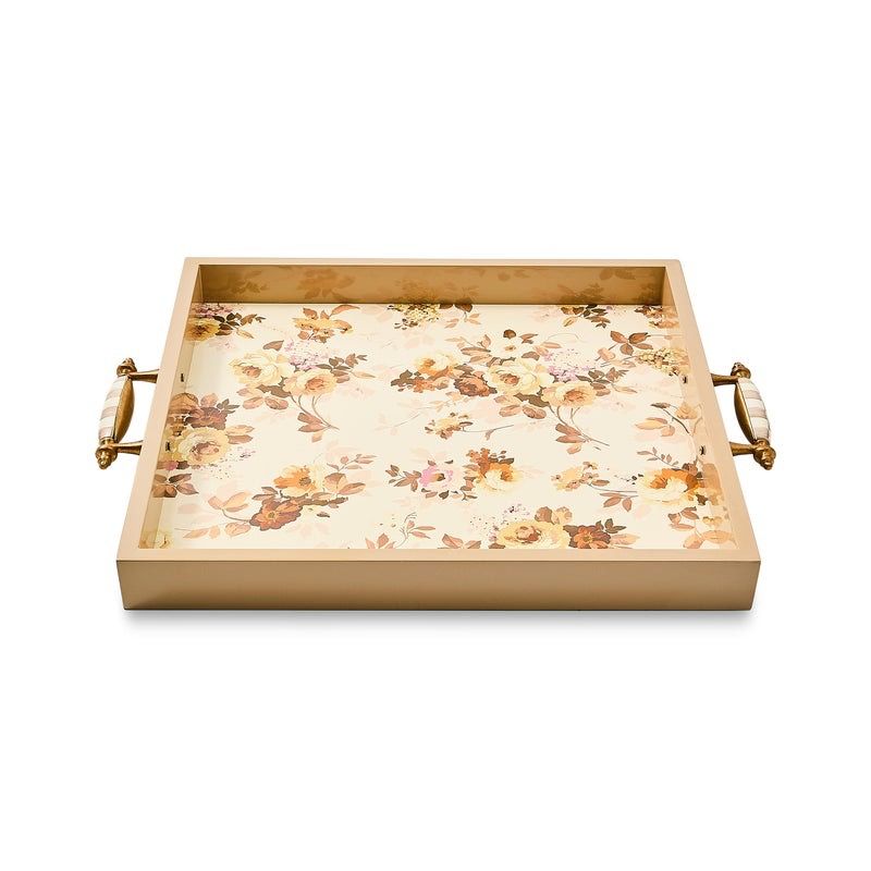 Wild Rose White Serving Tray