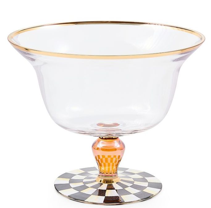 Courtly Check Glass Pedestal Bowl