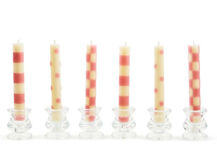 Pink Mini Dinner Candles Set of 6