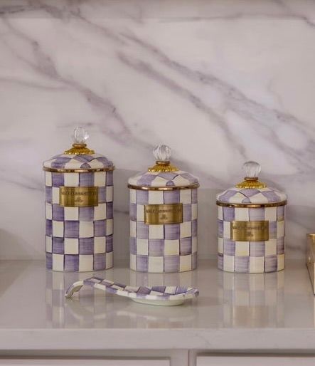 Violet Check Medium Canister